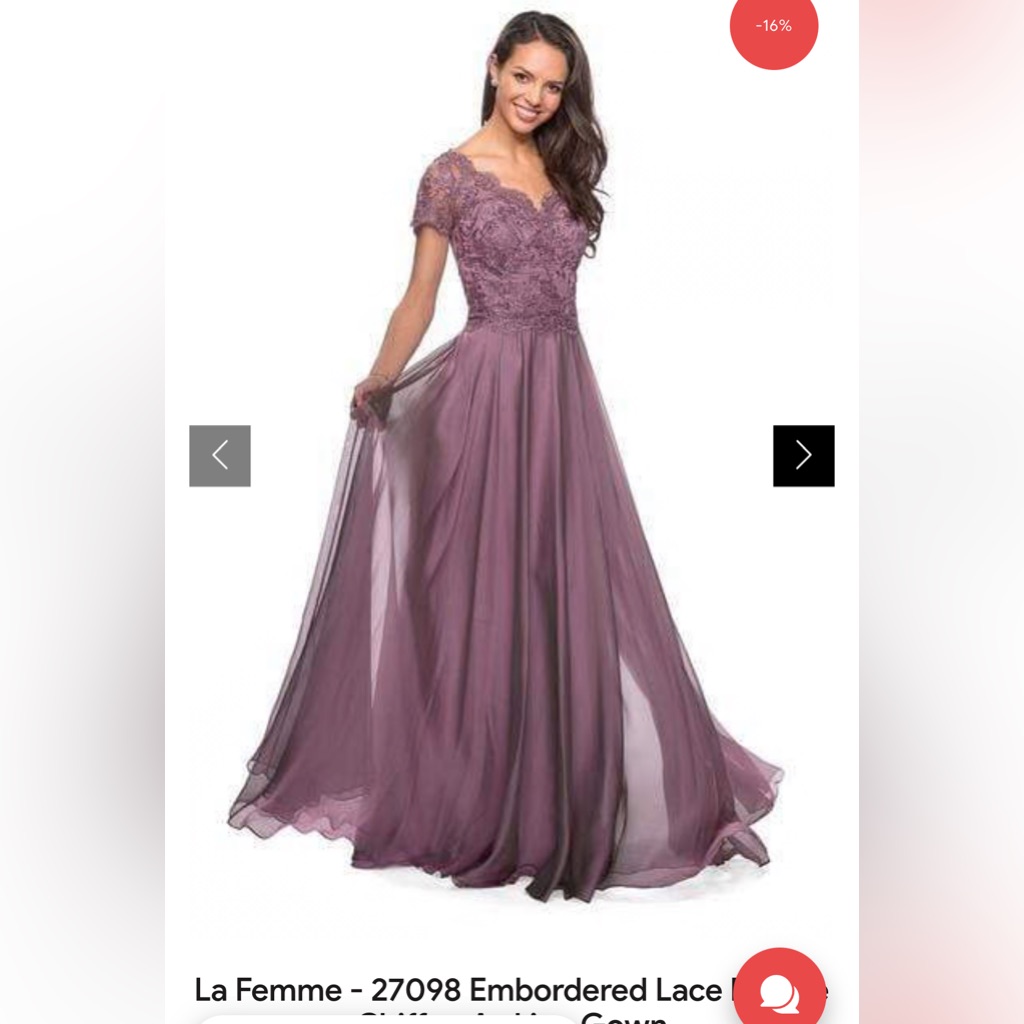 La Femme Mauve Lace Maxi Dress